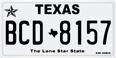 TX license plate BCD8157