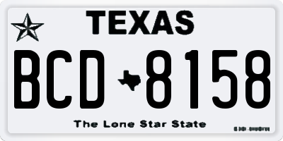 TX license plate BCD8158