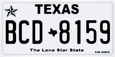 TX license plate BCD8159