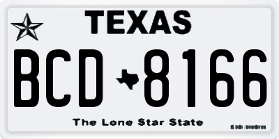 TX license plate BCD8166