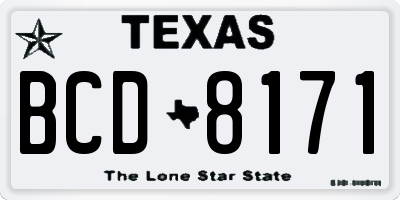 TX license plate BCD8171