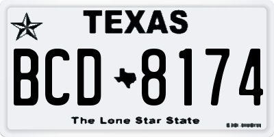TX license plate BCD8174