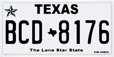 TX license plate BCD8176