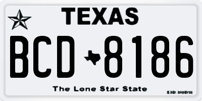 TX license plate BCD8186