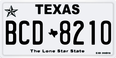 TX license plate BCD8210