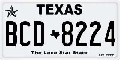 TX license plate BCD8224