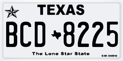 TX license plate BCD8225