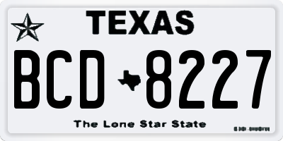 TX license plate BCD8227