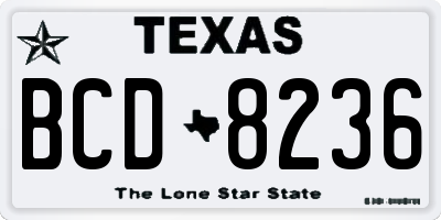 TX license plate BCD8236