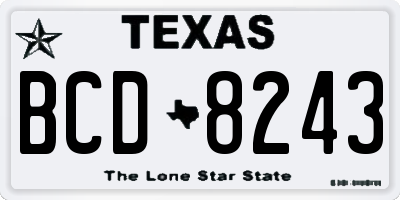 TX license plate BCD8243