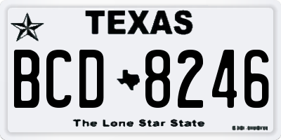 TX license plate BCD8246
