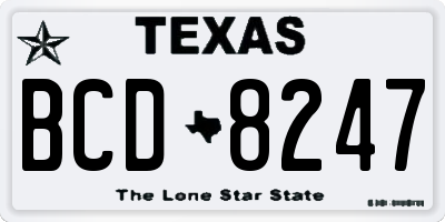 TX license plate BCD8247