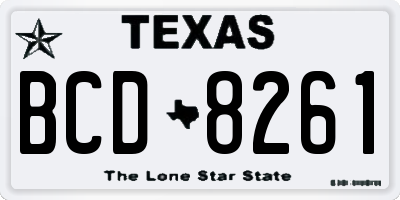 TX license plate BCD8261
