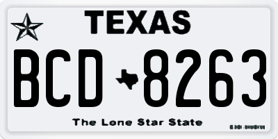 TX license plate BCD8263