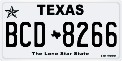 TX license plate BCD8266