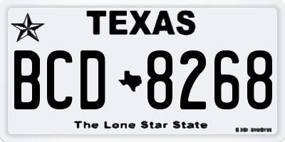 TX license plate BCD8268