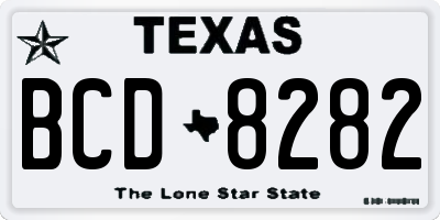 TX license plate BCD8282