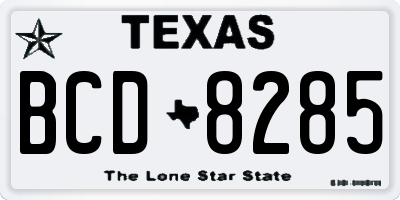 TX license plate BCD8285