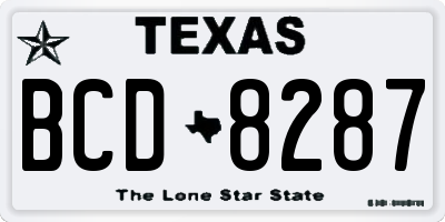TX license plate BCD8287
