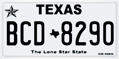 TX license plate BCD8290