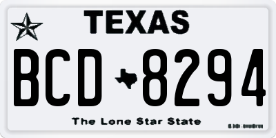 TX license plate BCD8294
