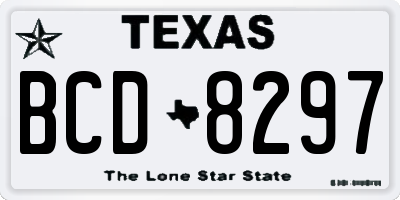 TX license plate BCD8297