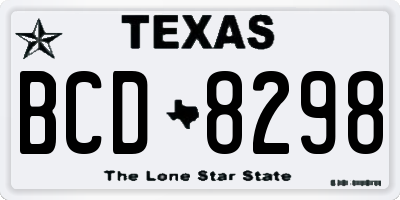 TX license plate BCD8298