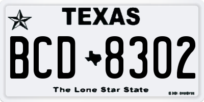 TX license plate BCD8302