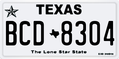 TX license plate BCD8304