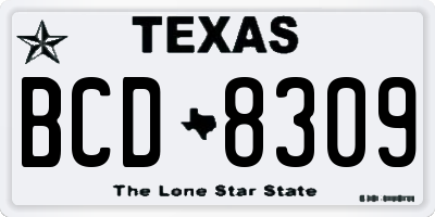 TX license plate BCD8309
