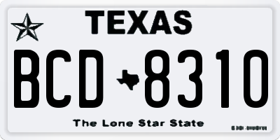 TX license plate BCD8310