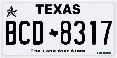 TX license plate BCD8317