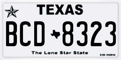 TX license plate BCD8323