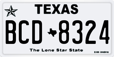 TX license plate BCD8324
