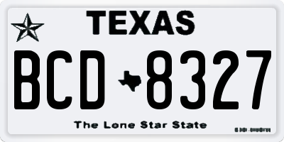 TX license plate BCD8327
