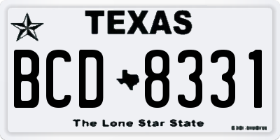 TX license plate BCD8331