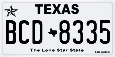 TX license plate BCD8335