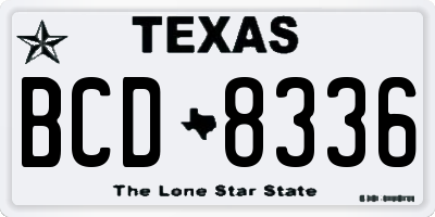 TX license plate BCD8336