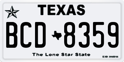 TX license plate BCD8359