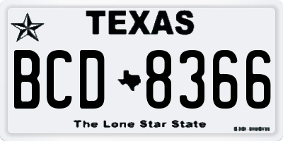 TX license plate BCD8366