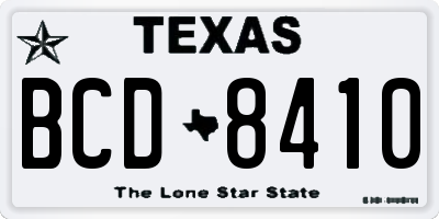 TX license plate BCD8410