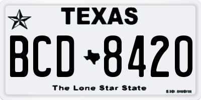 TX license plate BCD8420