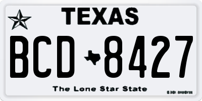 TX license plate BCD8427