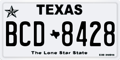 TX license plate BCD8428