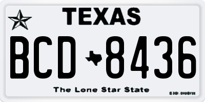 TX license plate BCD8436