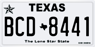 TX license plate BCD8441