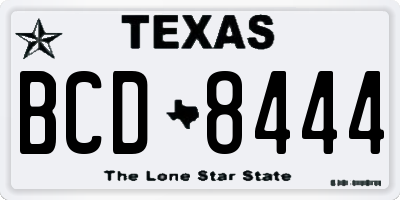 TX license plate BCD8444