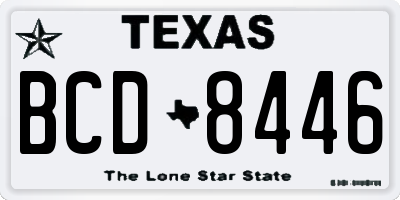 TX license plate BCD8446