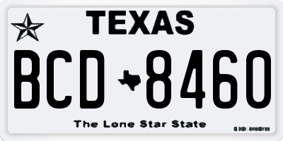 TX license plate BCD8460