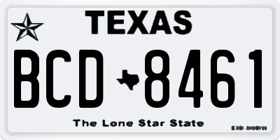 TX license plate BCD8461
